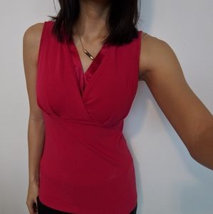 Maroon red Cross over sleeveless top